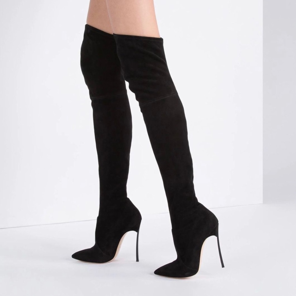 CASADEI OVER THE KNEE SUEDE BOOTS
